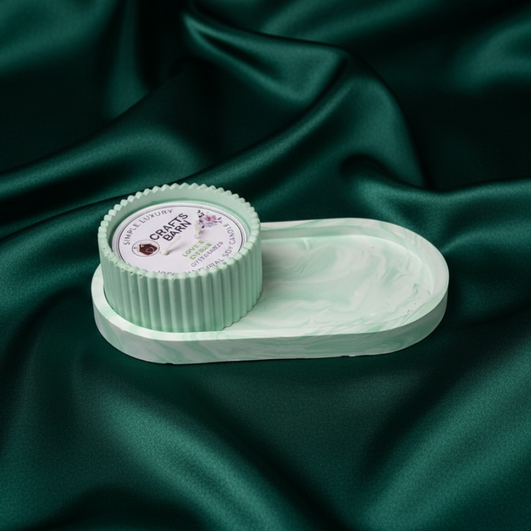 Mint candle tray set