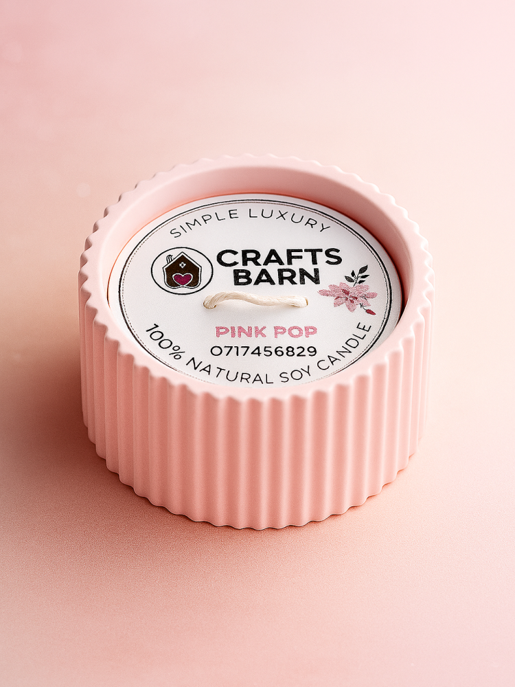 pink pop strawberry scented candle