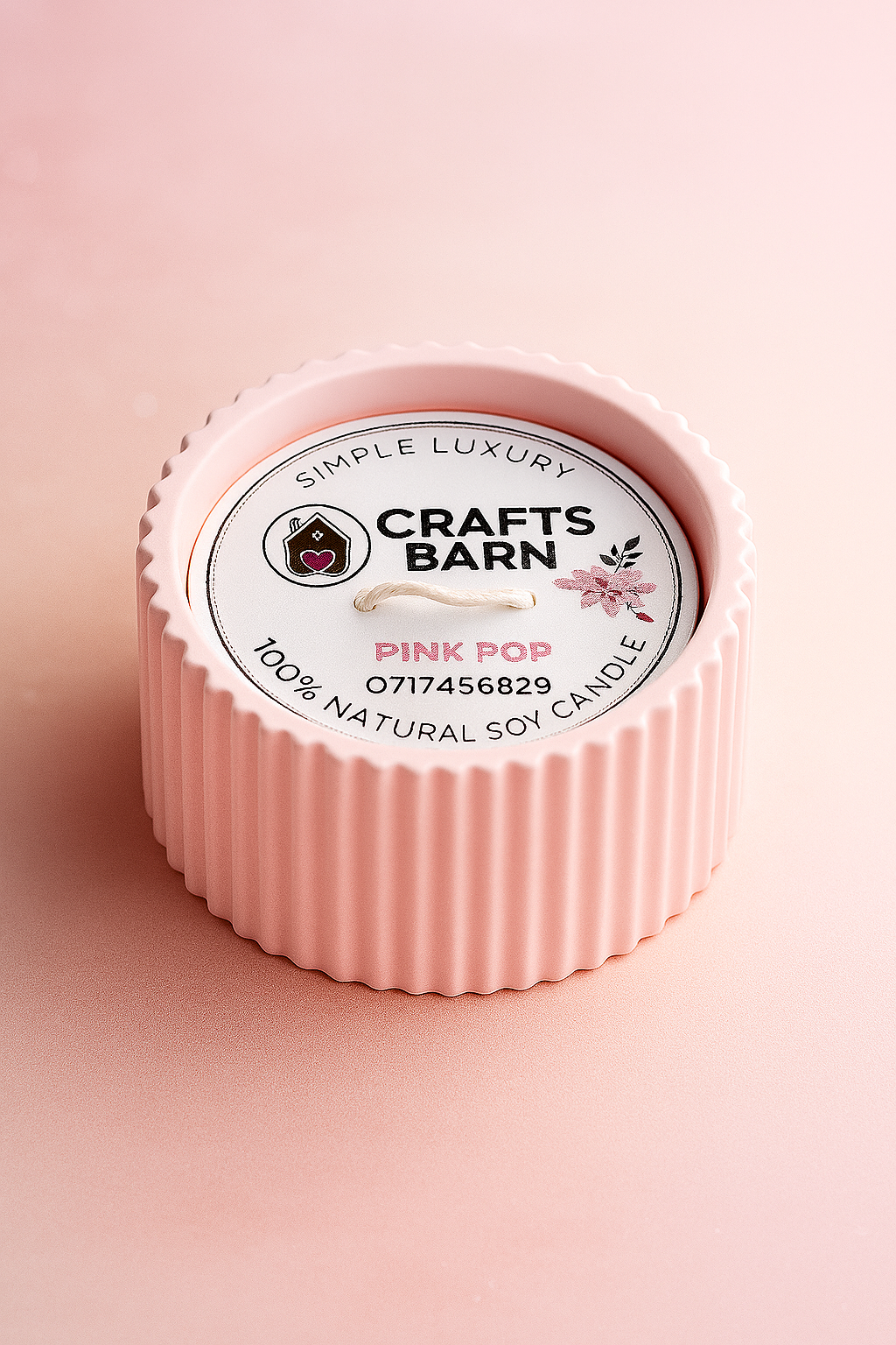 pink pop strawberry scented candle